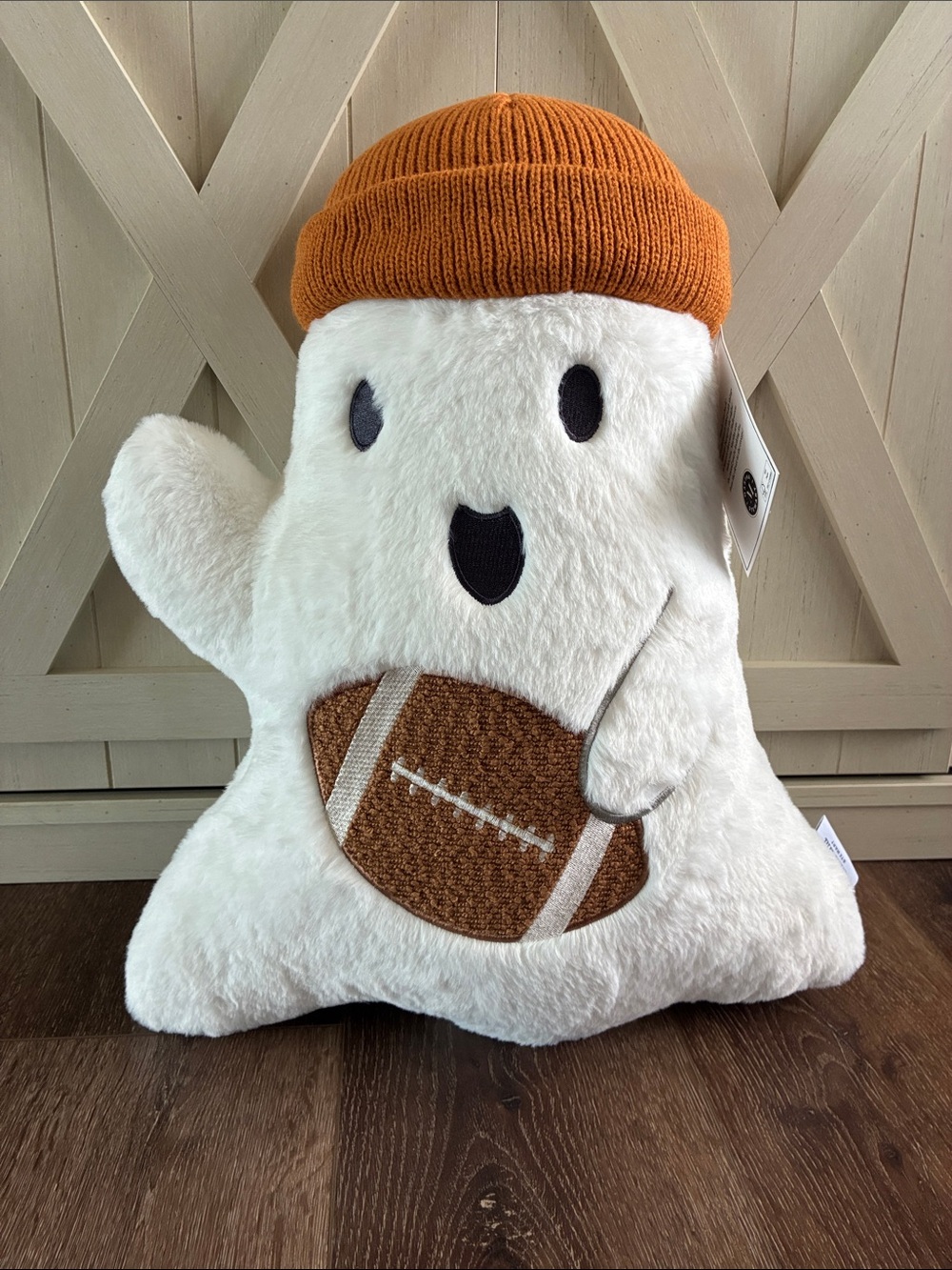Martha Stewart Halloween Ghost Pillow holding Football plush NWT TikTok Viral